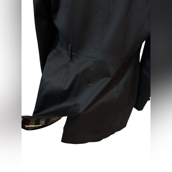 Burberry London Authenticated Black Cotton Blend Womens Pea Coat Size 8 - Picture 8 of 16